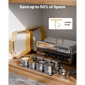 Set da Buffet in Acciaio Inox da 8 Qt, 4 Pezzi con Pentole Grandi e Coperchio Rettangolare, Attrezzatura per Riscaldamento e Mantenimento Cibi - Product Image 6