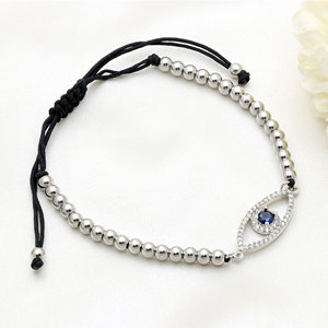 Wholesale 925 Sterling Silver Cubic Zircon Inlaid Devil's Eye <b>Bracelet</b> For Women Classic <b>Adjustable</b> Jewelry Gift Party - Product Image 4