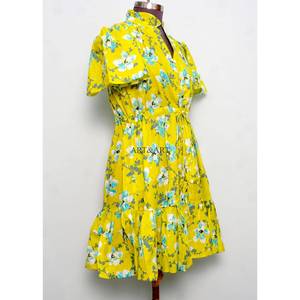 Robe mi-longue boutonnée à imprimé floral, écologique, pour femmes, tenue bohème décontractée d'été, tenue de plage, tenue de fête tendance - Product Image 5