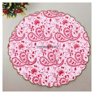 Handmade Printed Modern <b>Round</b> <b>Table</b> Napkin 100% Cotton Unique Design for Airplane, Hotels and Home Use EN005 - Product Image 1