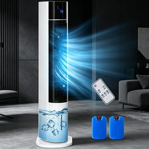 Refroidisseur d'air portable 3-en-1 42 pouces blanc, oscillation 52°, 3 modes, 3 vitesses, prise EU/AU, certifié ROHS - Product Image 1