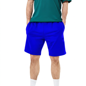 Pantalones Cortos Bermuda para Hombre, Color Azul Marino Sólido, Cintura Elástica, Casuales, Transpirables, de Poliéster, con Bolsillos, Corte Medio, Estilo Tejido - Product Image 3