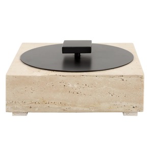 Boîte alimentaire rectangulaire en pierre avec couvercle, design minimaliste, surface polie, boîte de rangement à 1 niveau - Product Image 3