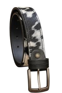 Genuine Hair <b>On</b> Cowhide Leather Men's Belt Western Style Alloy Buckle Heavy Duty Eco-Friendly Animal Print Handmade - Product Image 4