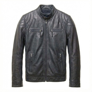 Vêtements d'hiver pour hommes, veste en cuir décontractée à fermeture éclair, veste en cuir à manches longues, veste en cuir tendance - Product Image 1