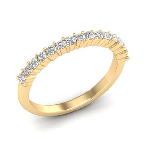 แหวนเพชรโมอิสซาไนต์ทรงกลม 14K ทองคำเหลือง 0.4 กะรัต REYES ขายดี แหวนแต่งงาน แหวนหมั้น เครื่องประดับคุณภาพสำหรับผู้หญิง ขายส่ง - Product Image 2