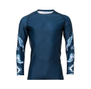 Vente en gros de t-shirts personnalisés par sublimation, concevez votre propre rashguard de compression MMA BJJ avec couleurs personnalisées, manches courtes, service OEM - Product Image 1