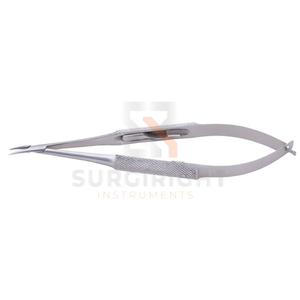 Portaagujas Microcurvos con Bloqueo, Acero Inoxidable Alemán TC, Instrumento Quirúrgico de Microcirugía, CE ISO, por Blush Surgical - Product Image 4