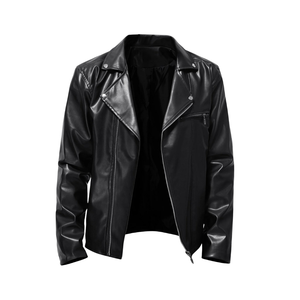 Chaquetas de Motocicleta de Piel de Becerro para Hombre, Invierno, Gruesas, con Cierre, Transpirables, Resistentes al Viento, Tallas Grandes, Estilo Casual Elegante y Deportivo - Product Image 4