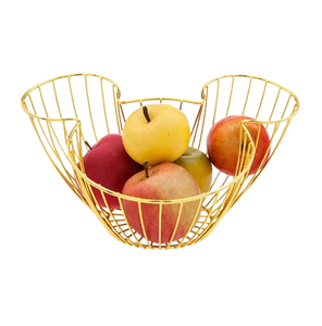 Nouveauté : Paniers en fil de fer doré, faits à la main, pour le rangement des légumes et des fruits, style unique, panier à fruits - Product Image 1