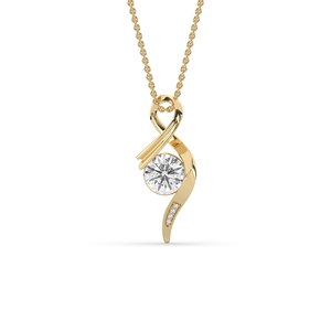 Colgante de Diamante Cultivado en Laboratorio con Certificación IGI, Corte Redondo de 2 Quilates, Plata 925, Estilo Único, Ligero, Corte Brillante, Joyería Fina para Boda - Product Image 1