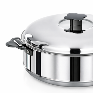 Plat de service tajine marocain en acier inoxydable, base martelée dorée, couvercle argenté, durable, antiadhésif, chauffe-plats décoratif moderne - Product Image 2