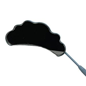 Espejo de Maquillaje de Acero Inoxidable de Alta Calidad para Extensiones de Pestañas, Iluminado, Plegable, Ovalado, con Mango Grande, Fácil Instalación en Mesa - Product Image 3