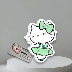 Las Más Modernas Pestañas de Diamantes con Lazo Verde de Hello Kitty, Herramienta de Belleza Acrílica Reutilizable y Ecológica para Extensión de Pestañas - Product Image 3
