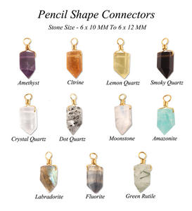 Conector colgante en forma de bala de amazonita natural, Conector de cristal curativo envuelto en alambre para joyería, venta al por mayor - Product Image 3