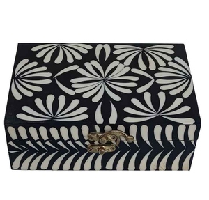 Handcrafted Bone Inlay Jewelry Box Luxury Wooden Storage <b>Case</b> for Rings <b>Earrings</b> Necklaces and Precious Accessories - Product Image 4
