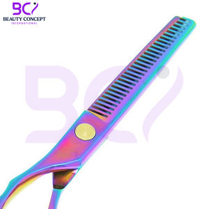 Ciseaux à effiler les cheveux en acier inoxydable durable, nouvelle tendance, sur mesure, 5,5 pouces, design classique, pour barbier et salon. - Product Image 5