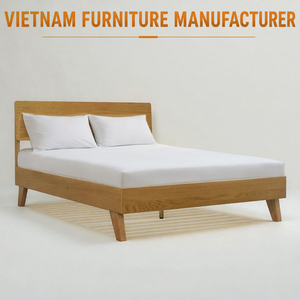 Fabricante de Muebles: Base de Cama de Madera de Roble Macizo con Diseño Minimalista, Fabricada en Vietnam para Minoristas (OEM/ODM) - Product Image 1