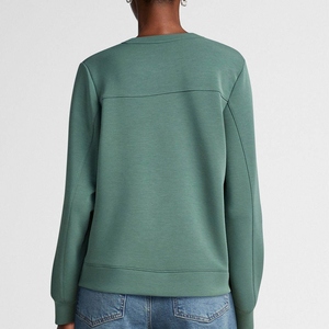 Sudadera de Cuello Redondo para Mujer, Color Sólido, 100% Algodón, Tejido Transpirable, Largo Regular, para Otoño - Product Image 2