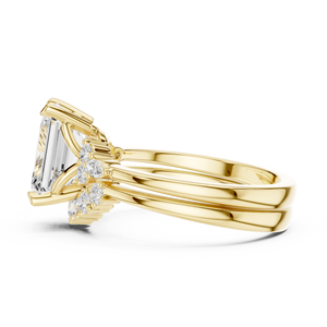 Anillo de Compromiso y Boda de Lujo Aries Jewel, Certificado IGI, Diamante Cultivado en Laboratorio de Corte Esmeralda de 2.5 Quilates, Oro Sólido de 14K, Apilable - Product Image 3