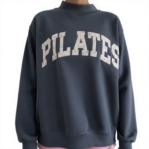 Haut décontracté surdimensionné à col montant pour femme, respirant, style streetwear minimaliste pour un port quotidien confortable - Product Image 1