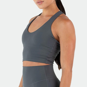 Sujetador Deportivo para Mujer, Tallas Grandes, Ligero, Transpirable, Sin Costuras, de Alta Sujeción, Antibacterial, con Logotipo Personalizado en la Parte Delantera, para Fitness, Entrenamiento y Gimnasio - Product Image 1
