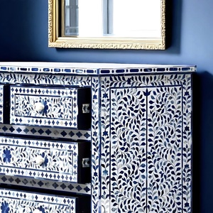 ILAHI's Bone Inlay <b>Drawer</b> Modern Design Agate Detailing <b>Storage</b> Portable Home Furniture - Product Image 1