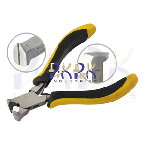 Pince coupante ergonomique à mâchoire lisse à pointe unique de 130 mm / Pince coupante supérieure en acier inoxydable pour circlips, avec ressort noir et jaune pour sertissage - Product Image 1