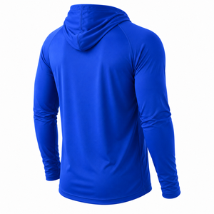 เสื้อฮู้ดดี้ลำลองแขนยาวสีน้ำเงินรอยัลสำหรับผู้ชาย พิมพ์ลายด้วยความร้อน แบรนด์สั่งทำได้ แห้งเร็ว ผ้าโพลีเอสเตอร์ 140 กรัม สีพื้น สำหรับตกปลา - Product Image 6