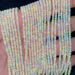 ลูกปัดโอปอลไฟเอทิโอเปียหนา3มม. สำหรับทำเครื่องประดับอัญมณีธรรมชาติขนาด16นิ้วดูฉูดฉาด - Product Image 2