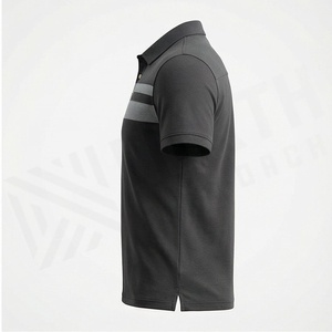 Polo en tricot à manches courtes pour homme, rayé, color-block, design décontracté, coupe classique - Product Image 3