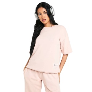 Custom Logo Front Women's Winter Soft Cotton Mock Neck Streetwear Embroidered <b>Jumper</b> Fleece Oversized - Product Image 1