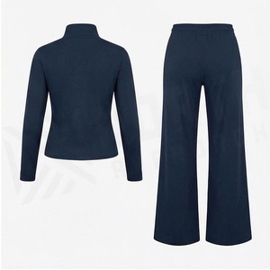 Ensemble de yoga 2 pièces North Approach, fermeture éclair intégrale sur le devant, polaire marine uni, vêtements de sport pour femmes - Product Image 2