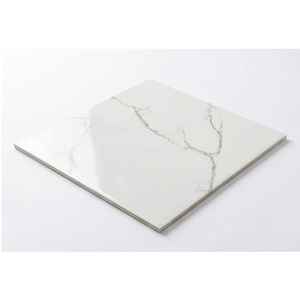 Carrelage en porcelaine brillant de luxe 60x60cm, aspect marbre blanc, pour sol et mur intérieur, design moderne, carreaux polis et émaillés - Product Image 3