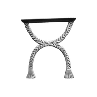 Banc moderne élégant avec pieds en fonte, panneau latéral pour siège de jardin, balustrades de luxe pour villa, cadre de mobilier de patio, accoudoir de parc incurvé