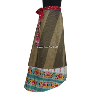 2026 Latest Design Long Magic <b>Wrap</b> <b>Skirt</b> Reversible Two Layer Silk <b>Skirts</b> All Piece <b>Wrap</b> <b>Skirt</b> Magic 38" Sarong Pareo Custom - Product Image 4