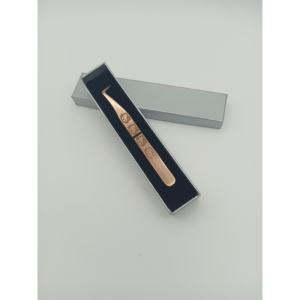 Pinzas para Pestañas de Acero Inoxidable de Precisión con Punta Lisa y Logotipo Personalizado para Marca - Product Image 1