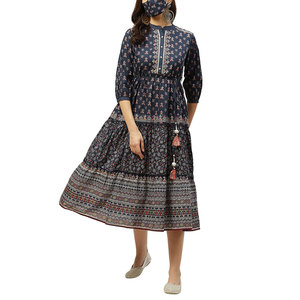 Women Printed Frock Stylish Modern Printed Pattern <b>Dress</b> Soft Smooth Comfortable Casual Fashion For Women - Product Image 3