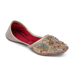 Prix de gros Nouveau design Khussa de mariée pour femme, chaussures plates d'intérieur et d'extérieur avec motif miroir et pierres, style pakistanais - Product Image 1