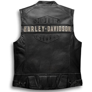 Veste de moto unisexe en cuir et toile, sans manches, respirante, imperméable, pour l'hiver, vente en gros, fabricant OEM ODM - Product Image 3