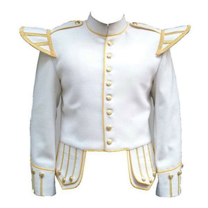 Veste sur mesure en doublet blanc écossais - Vêtements faits main pour bagarreurs et tambouriniers des Highlands 2026 - Product Image 1