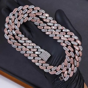 Cadena Cubana Personalizable de Plata de Ley 925 con Moissanita, Estilo Hip Hop, para Venta al por Mayor y Regalos - Product Image 1