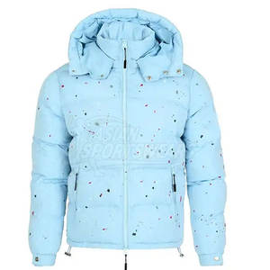 New Arrival Seamless Men Puffer <b>Jackets</b> For <b>Workout</b> Supportive Ribbed Texture Winter Clothing - Product Image 4