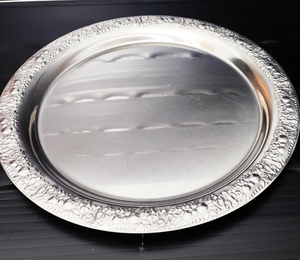 Metal Charger <b>Plate</b> Engraved Custom Border Design Tableware Food Serving Dish 12" Metal <b>Plates</b> & Dishes Restaurant Supplies - Product Image 4