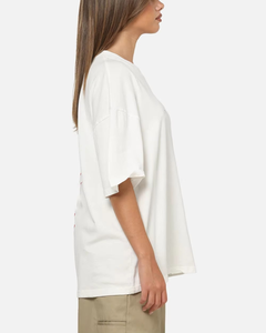 Camiseta de algodón extragrande para mujer con logotipo personalizado de alta calidad, cuello redondo, suave, básica, informal, holgada, para exteriores. - Product Image 3
