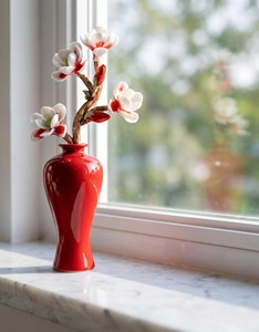 Rose Madder Ceramic Tabletop <b>Vase</b> <b>Red</b> Glazed Traditional Design 8-16 Inches Exquisite Durable Decor - Product Image 2
