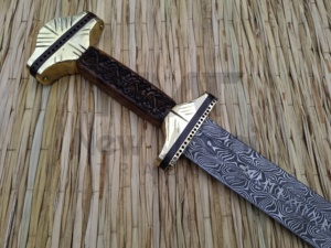 ด้ามจับสลักลายดอกกุหลาบทำด้วยมือและ NMT-2532ดาบสัญลักษณ์ของดาบ - Product Image 3