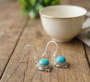 925 Sterling Silver Turquoise Dangle Earrings Handmade Boho Gemstone Earrings Yellow Gold Rose Gold Plated <b>Jewelry</b> for <b>Sister</b> - Product Image 5