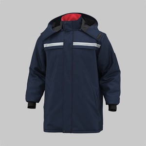 Chaqueta de Trabajo Azul Oscuro con Mangas Amarillas y Cinta Reflectante, Uniforme de Seguridad de Alta Visibilidad para Uso Industrial - Product Image 2