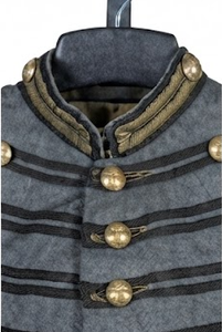 Manteau d'uniforme vintage pour homme en laine, reproduction, gris, double boutonnage, pour cérémonie et extérieur - Product Image 5